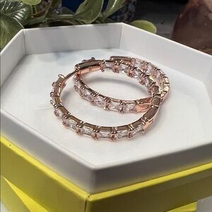 Bomb Party| Everything and More | Rose Gold Crystal Hoop Earrings